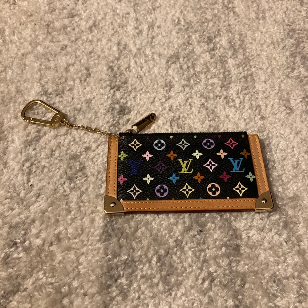 Louis Vuitton Multicolor Key Pouch in Noir- Black